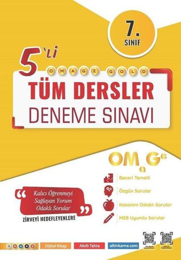 7. Sınıf Omage Gold Tüm Dersler Deneme Sınavı - Omage - Image 1