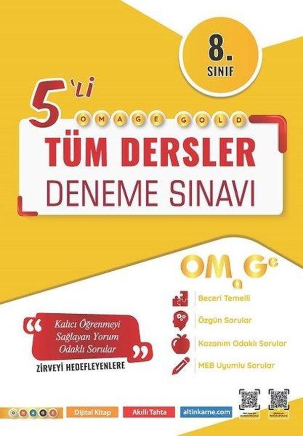 8. Sınıf Omage Gold Tüm Dersler Deneme Sınavı - Omage - Image 1