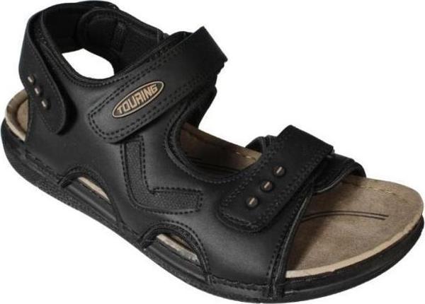 YAZKIŞ ErkekSiyah Cırtlı Sandalet - Image 1