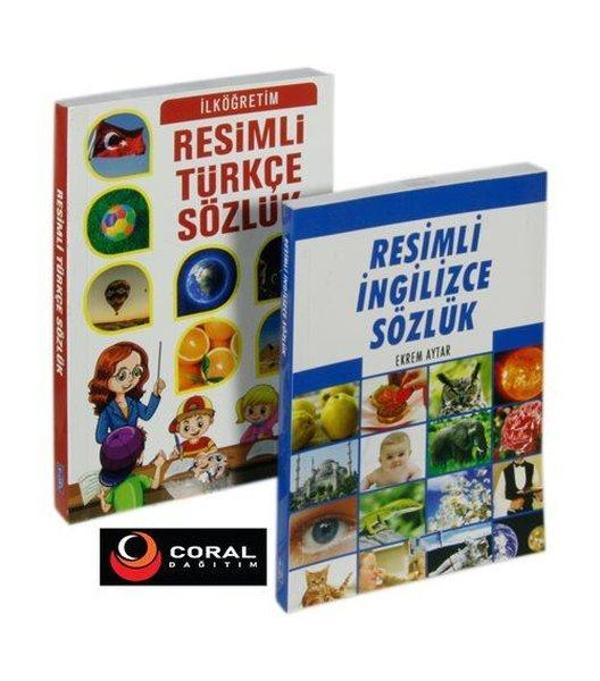 İlköğretim Resimli Türkçe ve İngilizce Sözlük Seti - 2 Kitap Takım - Coral Dağıtım - Image 1