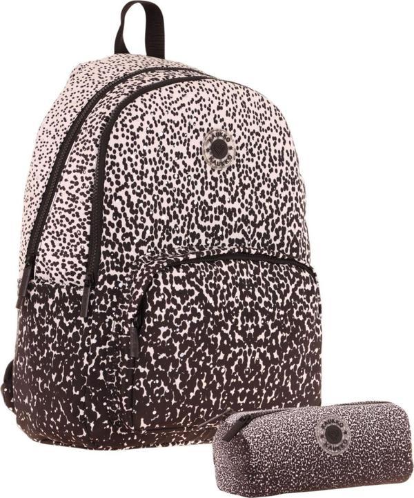 Kaukko Nokta Desenli Siyah Kız Çocuk Okul Çantası ve Kalemlik Seti (KK - K1804+KK - K2715) - Image 1