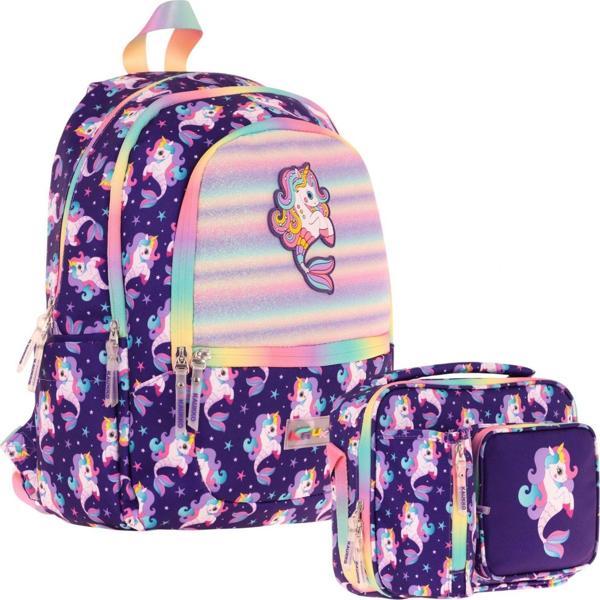 Kaukko Kids Kız Çocuk Okul Çantası ve Isı Yalıtımlı Beslenme Çantası Seti (L5228+L7228) Kauçuk Unicorn - Mor - Image 1