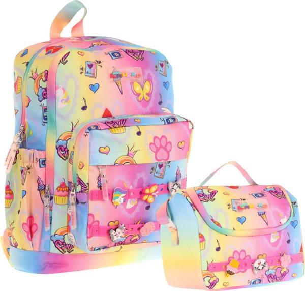 Kaukko Kids Dört Bölmeli Sırt Çantası ve Isı Yalıtımlı Beslenme Çantası Seti - Kız Çocuk - Mavi Sarı - Image 1