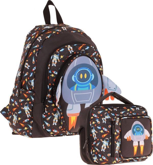 Kaukko Kids 3D Roket Detaylı Okul Çantası (L5264) ve Thermo Beslenme Çantası (L7264) Seti - Erkek Çocuk - Image 1