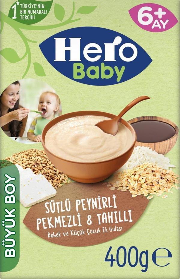 Hero Baby Sütlü Peynirli Pekmezli 8 Tahıllı Kaşık Mama 400 gr 2'li Paket - Image 1
