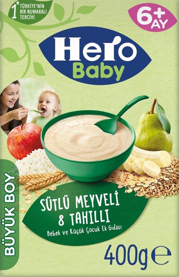 Hero Baby Sütlü Meyveli 8 Tahıllı Kaşık Mama 400 gr - Image 1