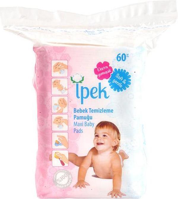 İpek Bebek Temizleme Pamuğu 60 Adet - Image 1