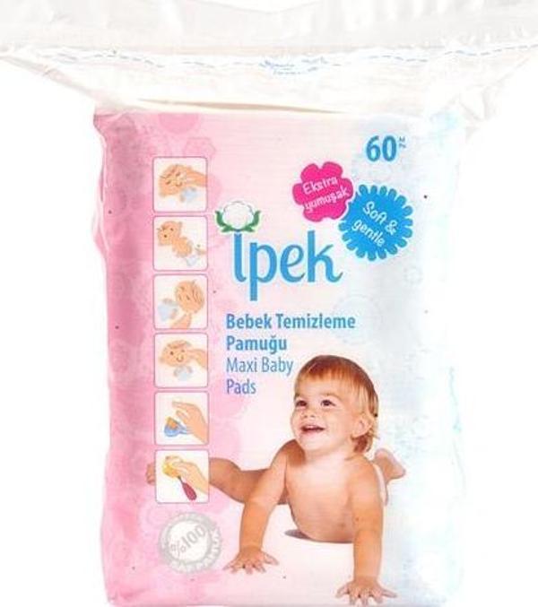 İpek Bebek Temizleme Pamuğu 60 Adet - Image 1