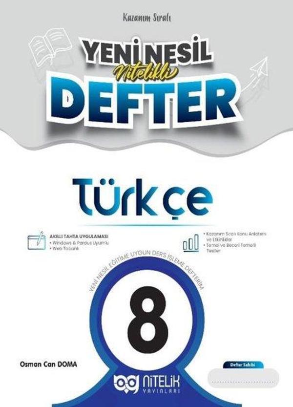 8.Sınıf Türkçe Yeni Nesil Nitelikli Defter - Nitelik Yayınları - Image 1