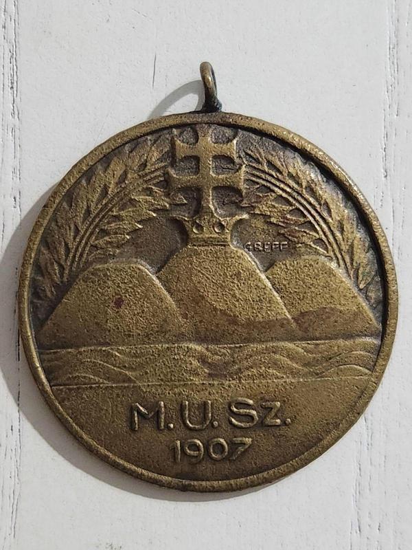 Edi Antik 1907 Tarihli Macar Bronz Madalya. Orijinal Dönem - Image 1
