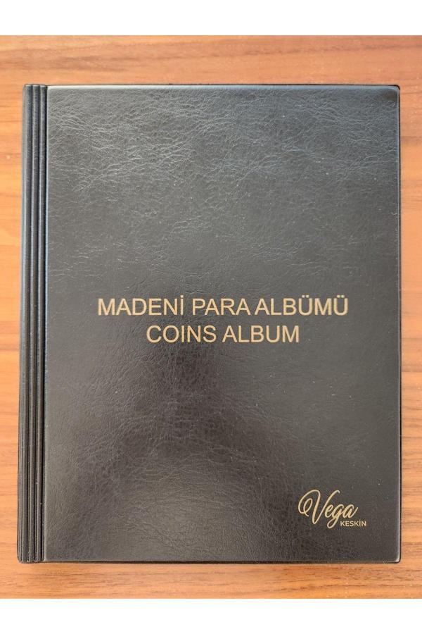 Edi Antik 200 Adet Yerli Madeni Para Albümü Koleksiyon Siyah. Toplam 10 Sayfa. Her Sayfada 20 Madeni Para Kon - Image 1