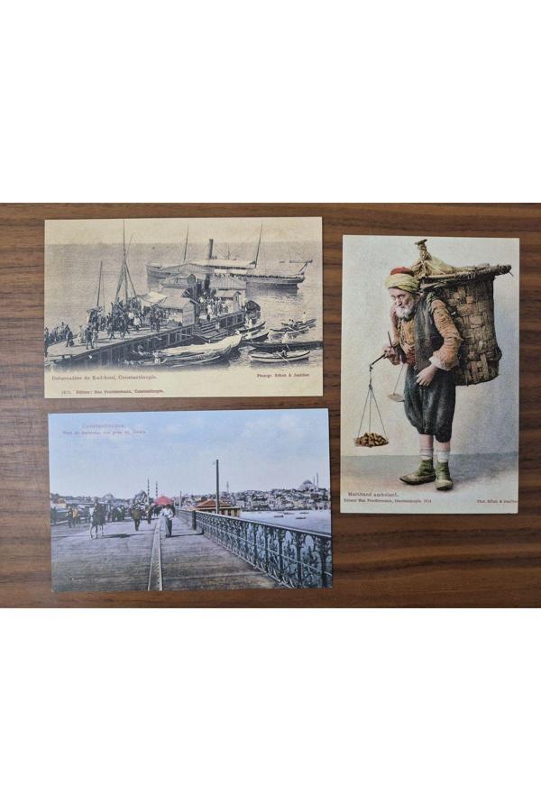 Edi Antik 3 Adet Baskı Kartpostal Osmanlı. Kadıköy İskelesi - Image 1