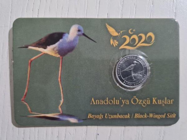 Edi Antik Bayağı Uzunbacak Anadoluya Özgü Kuşlar. 2020 Yılına Ait Hatıra 1 Kuruş Andoluya Özgü Kuşlar Serisi - Image 1