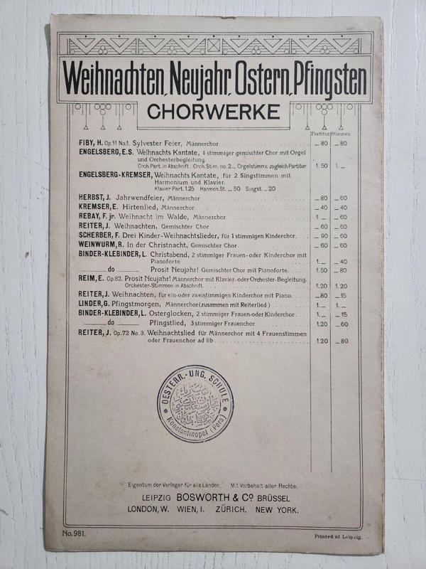 Edi Antik Osmanlı Pera Yazılı Nota Kitabı Orijinal. 8 Sayfa Orijinal Osmanlı Dönemine Ait Temiz Nadir Nota - Image 1