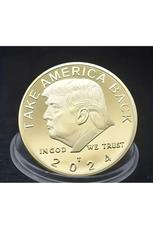 Edi Antik Trump 2024 Seçim Madalyonu Hatıra. 4 Cm Çapında Koleksiyonluk Nadir Baskı Madalyon - Image 1