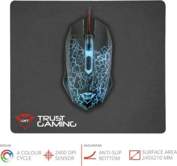 Trust 22736 Gxt 783 Izza Gaming Mouse & Mousepad Set - Image 1