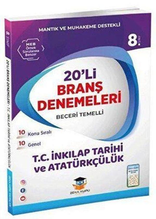 8. Sınıf T.C. İnkılap Tarihi ve Atatürkçülük 20'li Branş Denemeleri - Zeka Küpü Yayınları - Image 1