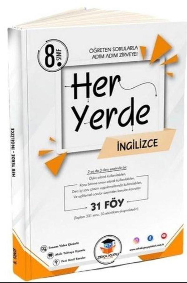 8. Sınıf Her Yerde İngilizce 31 Föy - Zeka Küpü Yayınları - Image 1