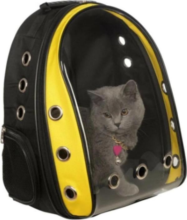 Yey Sarı Astronot Kırılmaz Şeffaf Kedi Köpek Taşıma Çantası - Image 1