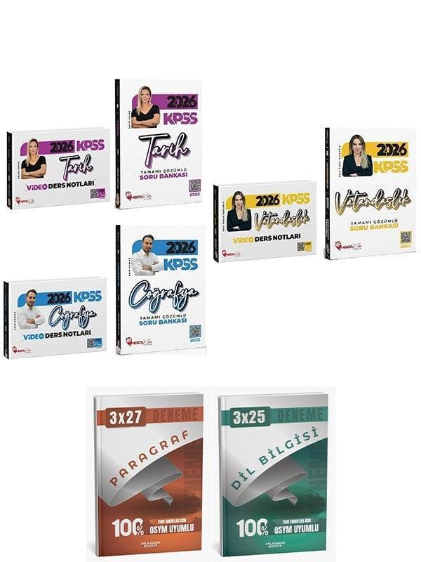 Anla Kazan + Hoca Kafası 2026 KPSS Tarih + Coğrafya + Vatandaşlık Video Ders Notları + Soru Bankası 6 lı Set Anla Kazan  - Anla Kazan Yayınları - Image 1