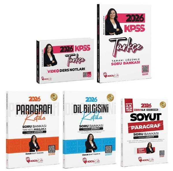 Anla Kazan + Hoca Kafası 2026 KPSS Türkçe + Paragraf + Dil Bilgisi Video Ders Notları + Soru Bankası 5 li Set - Öznur Sa - Anla Kazan Yayınları - Image 1