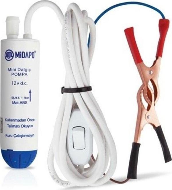 Midapo 12Volt Mazot Aktarma Pompası Dalgıç Süt Sıvı Su Aktarma 3/4 - Image 1