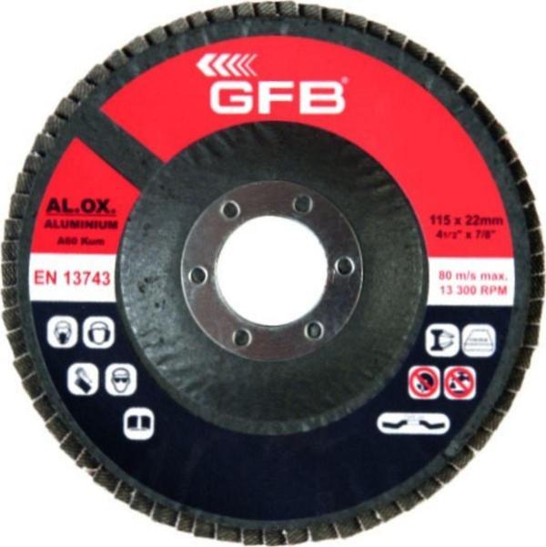 Gfb Alüminyum Flap Disk Zımpara 115X40 Kum-Kırmızı (10 Adet) - Image 1