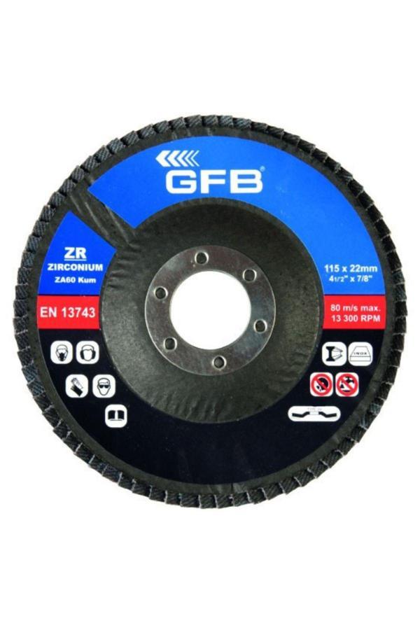 Gfb Zirkonyum Flap Disk Zımpara 115X60 Kum-Mavi (10 Adet) - Image 1