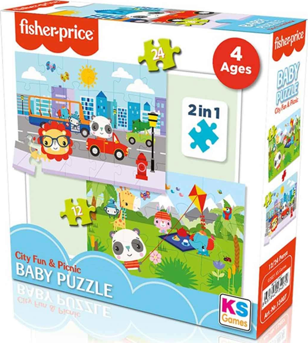 Fisher Price Baby City Fun & Picnic 2’si 1 Arada Puzzle - Image 1