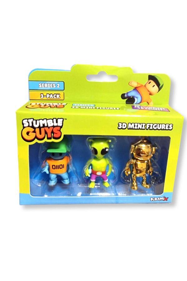 Stumble Guys Seri 2 - 3D Mini 3 lü Figür Seti - Robot Guy - Green Alien - Golden Robo - Image 1