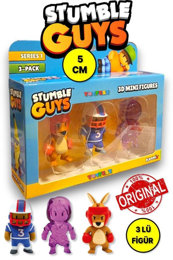 Stumble Guys Seri 1 - 3D Mini 3 lü Figür Seti - 3 ADET Boxing Roo Quarterback Amethyst Nyx - 5 cm - Image 1