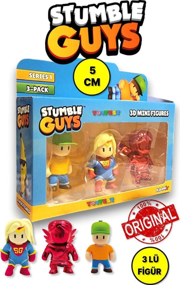 Stumble Guys Seri 1 - 3D Mini 3 lü Figür Seti - 3 ADET Mr Stumble Super Gal Dynamitron - 5 cm - Image 1