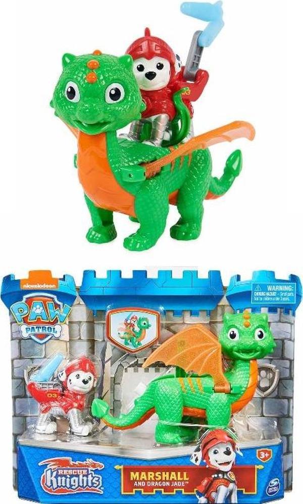 Paw Patrol Dinozorlu Kahraman Şövalyeler Oyun Seti - Marshall And Dragon Jade 20 cm - Image 1