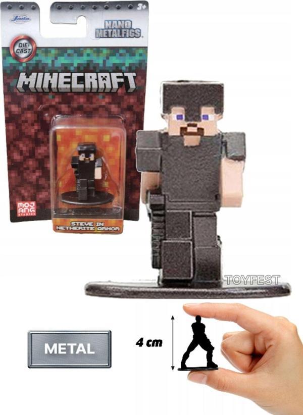 Jada Nano Metalfics Minecraft Metal Döküm Die - Cast Mini Figür - Steve in Netherite Armor - 4 cm - Image 1