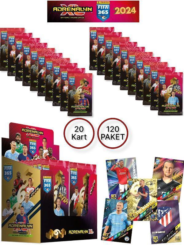 Panini Adrenalyn Fifa 365 - 2024 Official Trading Card Futbolcu Kartları Etiketi ( 20 PAKET ) - Image 1