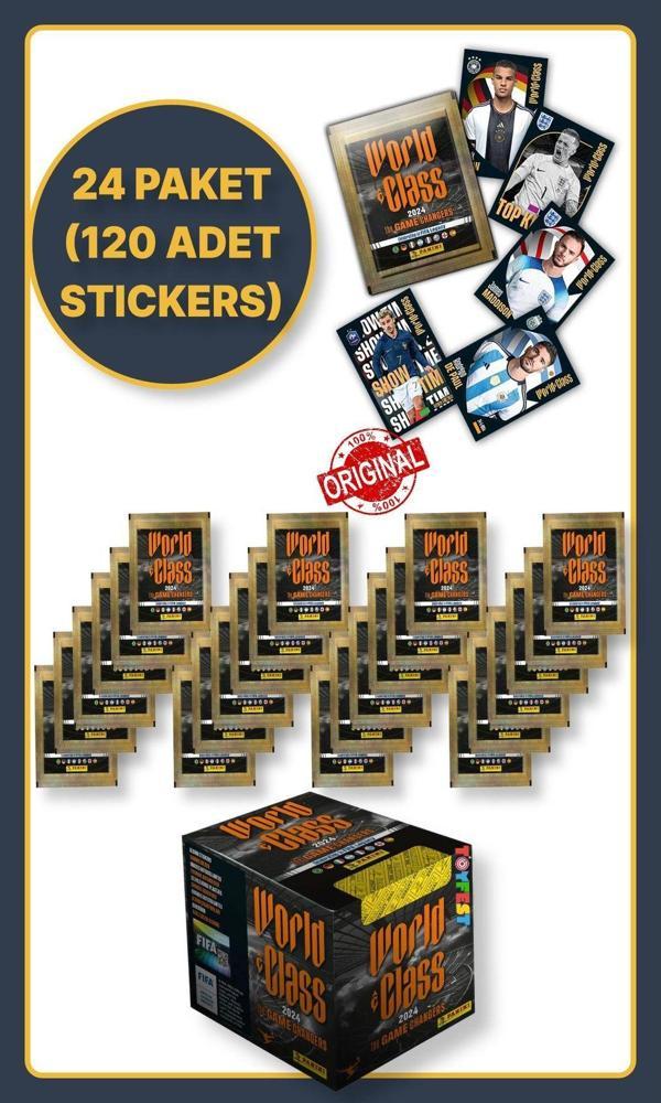 Panini Fifa World Class Koleksiyon Futbolcu 2024 Sticker Çıkartmaları + 24 Paket (120 Adet Sticker) - Image 1