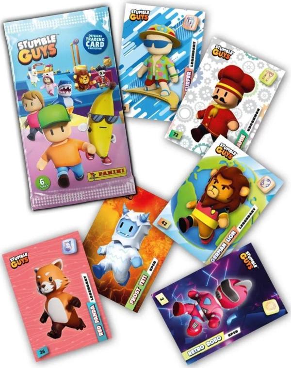 Panini Stumble Guys Koleksiyon Kartları - Çoklu Set - 1 PAKET (6 Adet Kart) - Image 1