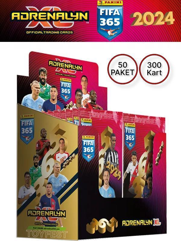 Panini Adrenalyn Fifa 365 - 2024 Official Trading Card Futbolcu Kartları Etiketi ( 50 PAKET ) - Image 1