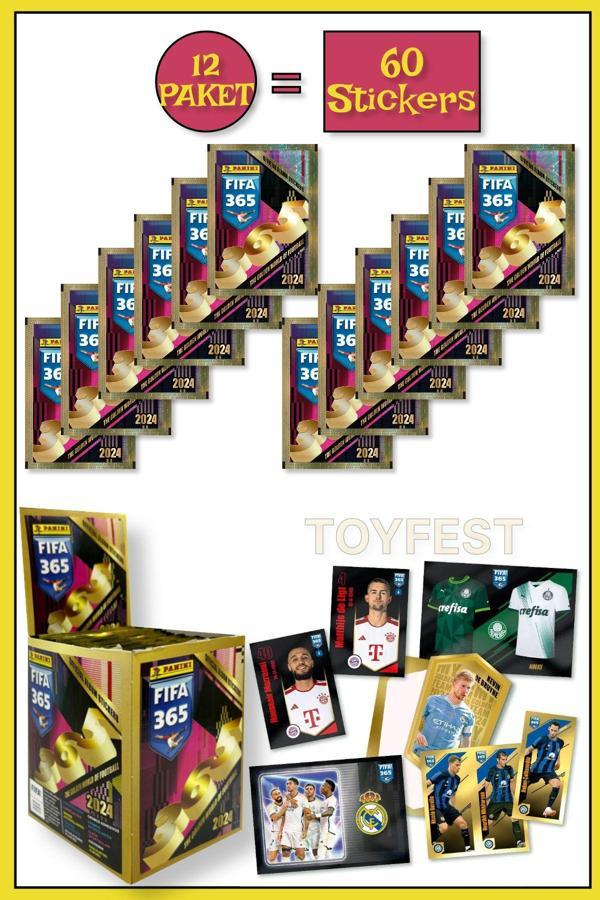 Panini Fifa 365 2024 Futbolcu Stickers Kartları - 12 Paket ( 60 Stickers ) - Image 1