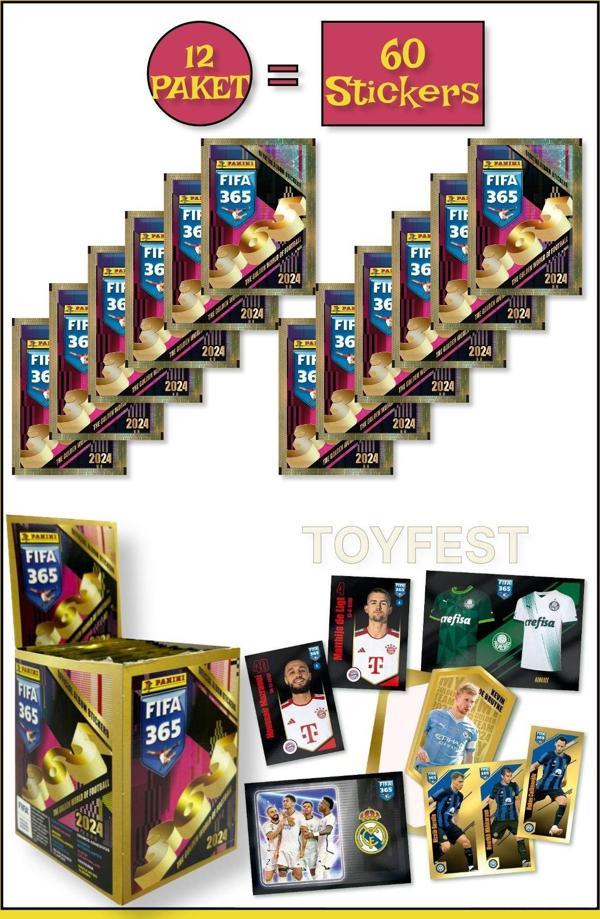 Panini Fifa 365 2024 Futbolcu Stickers Kartları - 12 Paket ( 60 Stickers ) - Image 1