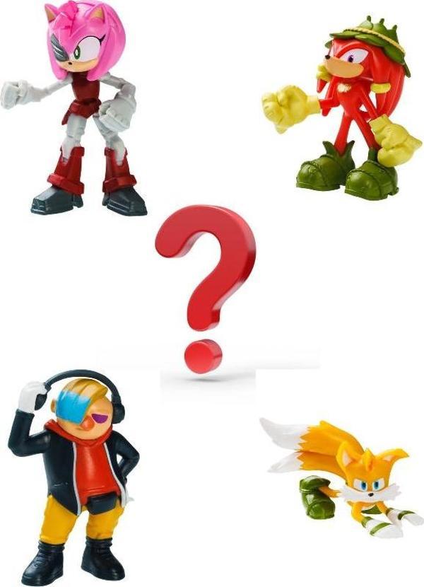 Sonic Prime 5 li Figür Set - Rebel Rouge + Tails + Dr. Don't + Gnarly Knuckles + Sürpriz 6.5 cm  - Image 1