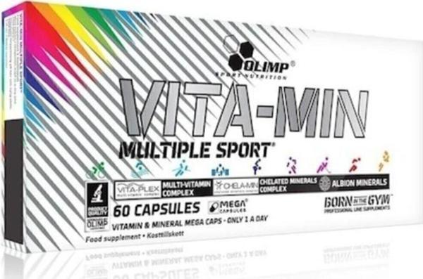 Vita-min Multiple Sport 60 Kapsül A B1 B2 B12 B3 B5 B6 Biotin Bakır Çinko Demir İyot Kalsiyum - Image 1