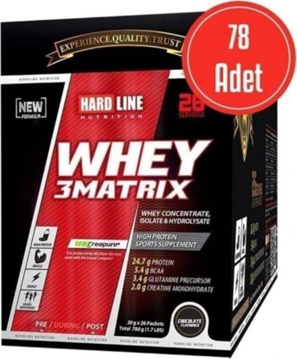 Whey 3 Matrix 30 gr X 78 Adet 2340 gr (26 Çikolata - 26 Çilek - 26 Muz ) - Image 1