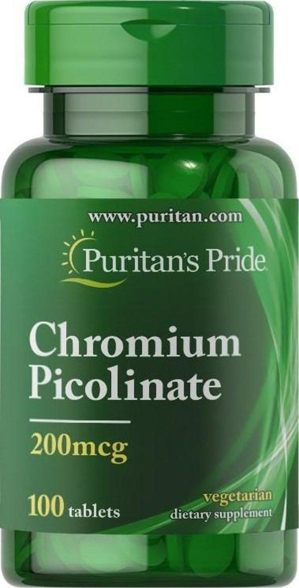 Puritan's Pride Chromium Picolinate 200 Mcg 100 Tablet - Image 1