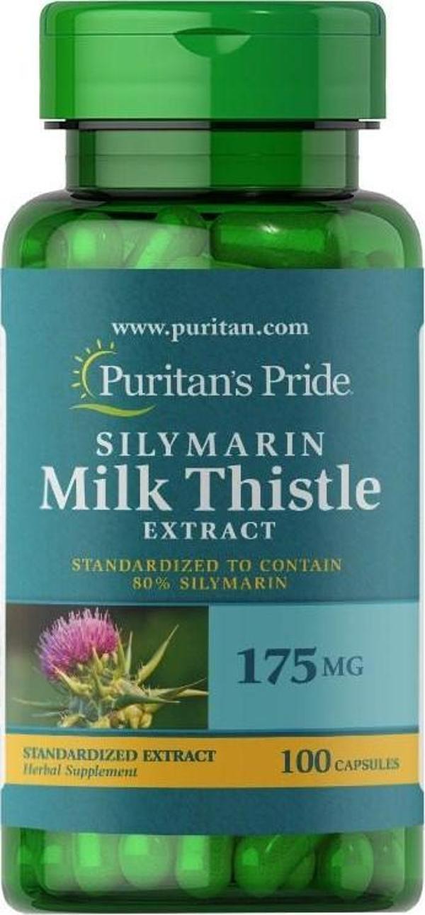 Puritan's Pride Silymarin Milk Thistle Extract 175 Mg 100 Kapsül - Image 1