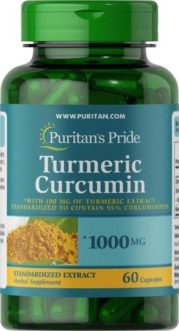  Puritan's Pride Turmeric Curcumin 1000 Mg 60 Kapsül - Image 1