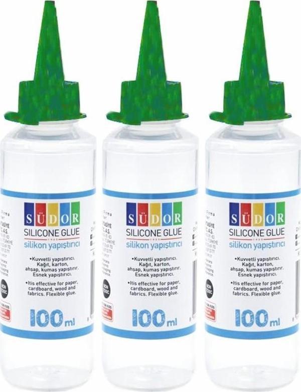 Sıvı Silikon 100 Ml 3 Adet Südor Sıvı Silikon Yapıştırıcı Şeffaf Esnek Yapıştırıcı - Image 1