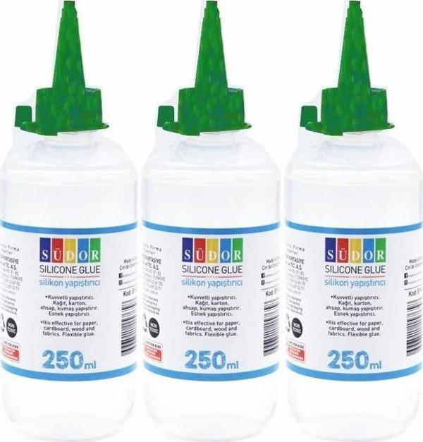 Sıvı Silikon 250 Ml 3 Adet Südor Sıvı Silikon Yapıştırıcı Şeffaf Esnek Yapıştırıcı - Image 1