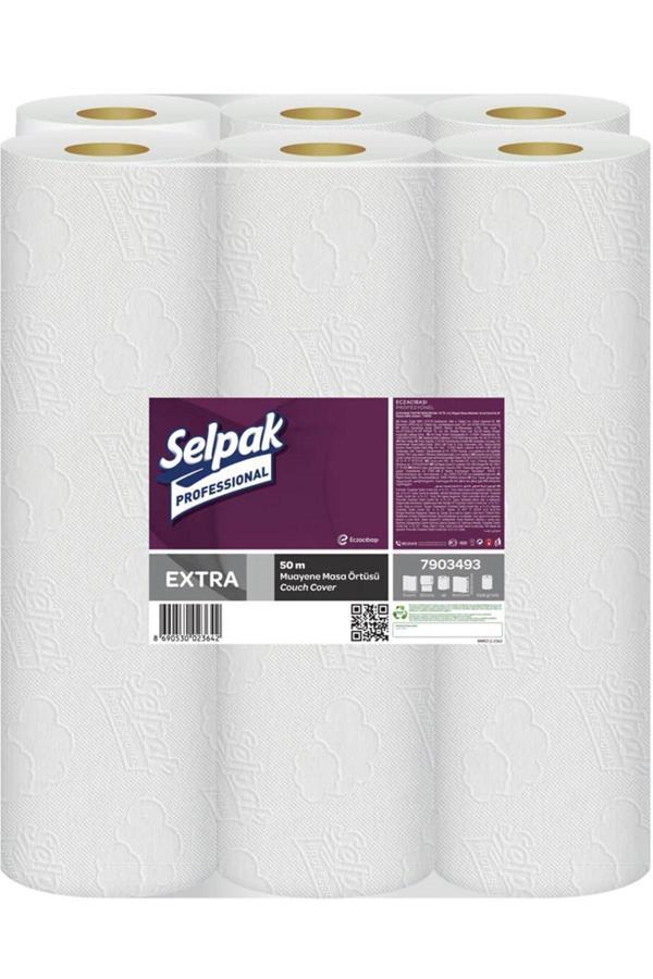 Selpak Professional Extra Muayene Masa Örtüsü 50 Mt 6 Rulo - Image 1