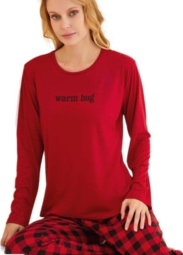 Luccia Kadın Pijama Takımı Uzun Kollu Pamuklu Kumaş  S–2XL - Image 1